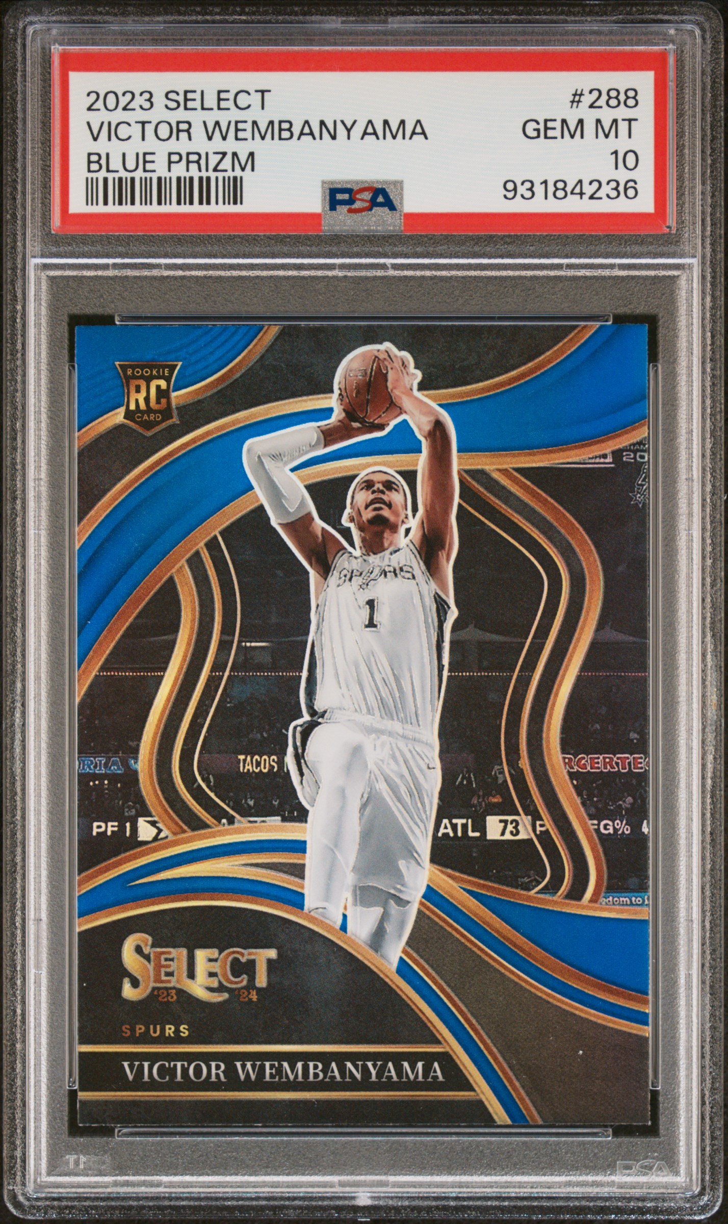 2023 Panini Select Victor Wembanyama #288 (Blue Prizm) Gem Mt 10 front