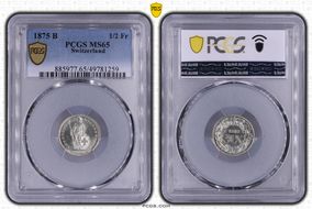 1875 B 1/2 Fr MS65