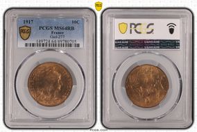 1917 10C Gad-277 MS64RB
