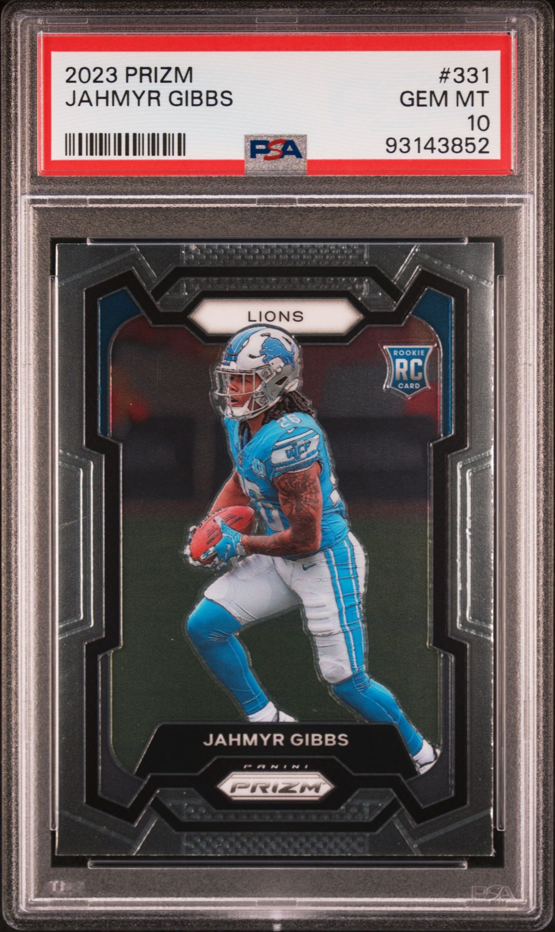2023 Panini Prizm Jahmyr Gibbs #331 Gem Mt 10 front