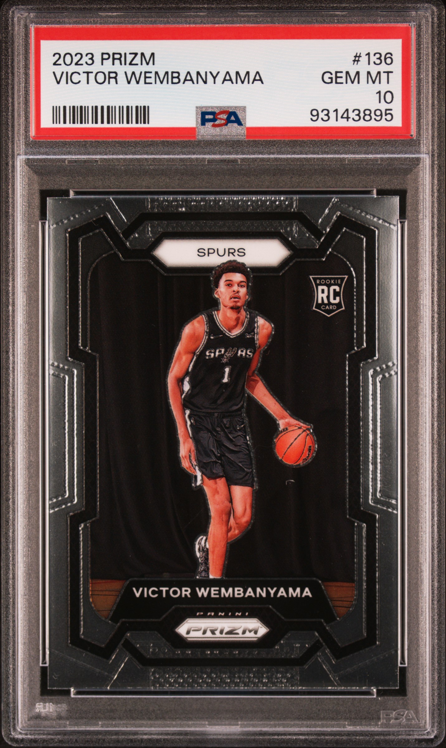 2023 Panini Prizm Victor Wembanyama #136 Gem Mt 10 front
