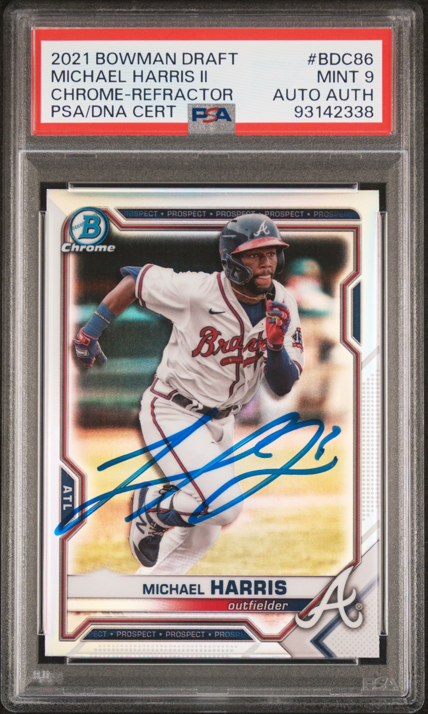 2021 Bowman Draft Michael Harris #Bdc86 (Chrome-Refractor) front