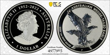 2023-P $1 Wedge-Tailed Eagle Incused Design 1oz Ag PR70DCAM