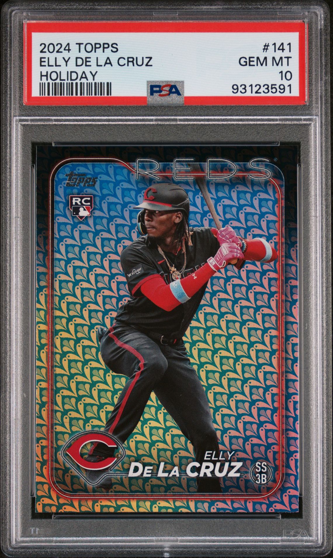 2024 Topps Elly De La Cruz #141 (Holiday) Gem Mt 10 front