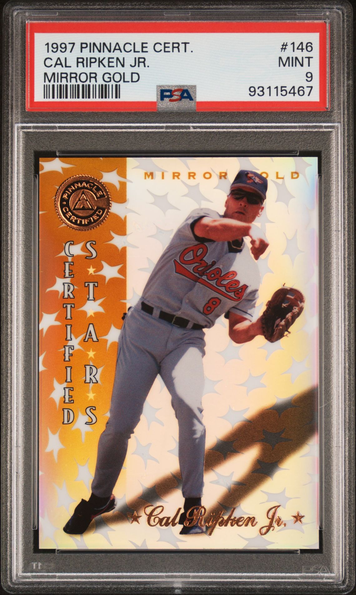 1997 Pinnacle PINNACLE CERTIFIED MIRROR GOLD #146 Cal Ripken Jr. front