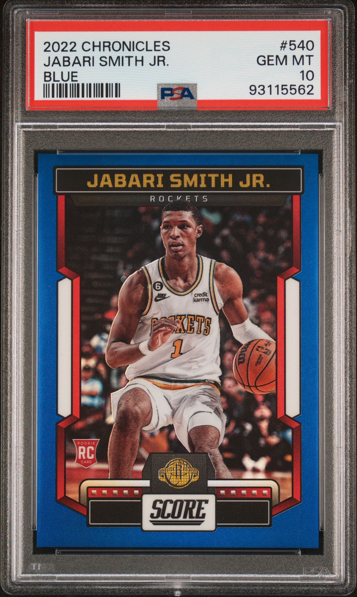 2022 Score PANINI CHRONICLES BLUE #540 Jabari Smith Jr. front