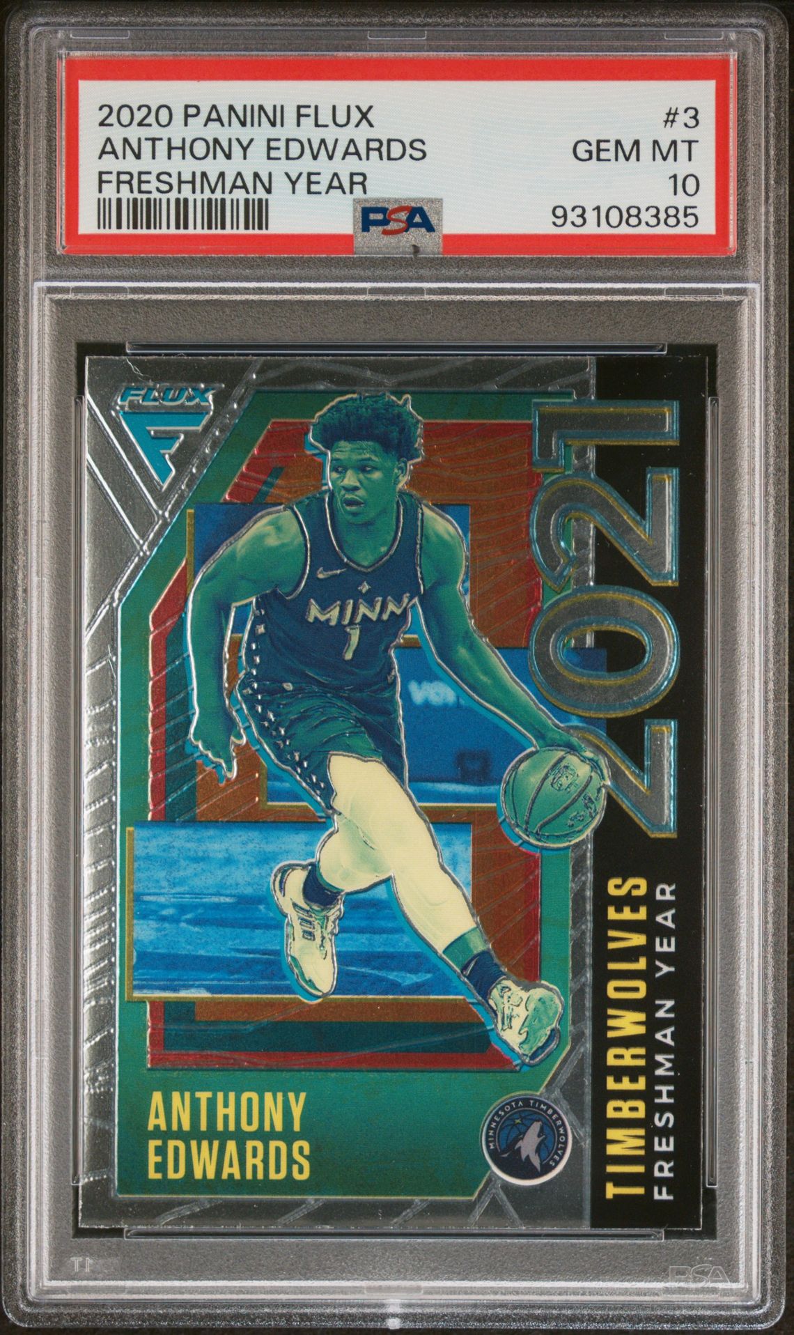 2020 Panini PANINI FLUX FRESHMAN YEAR #3 Anthony Edwards front