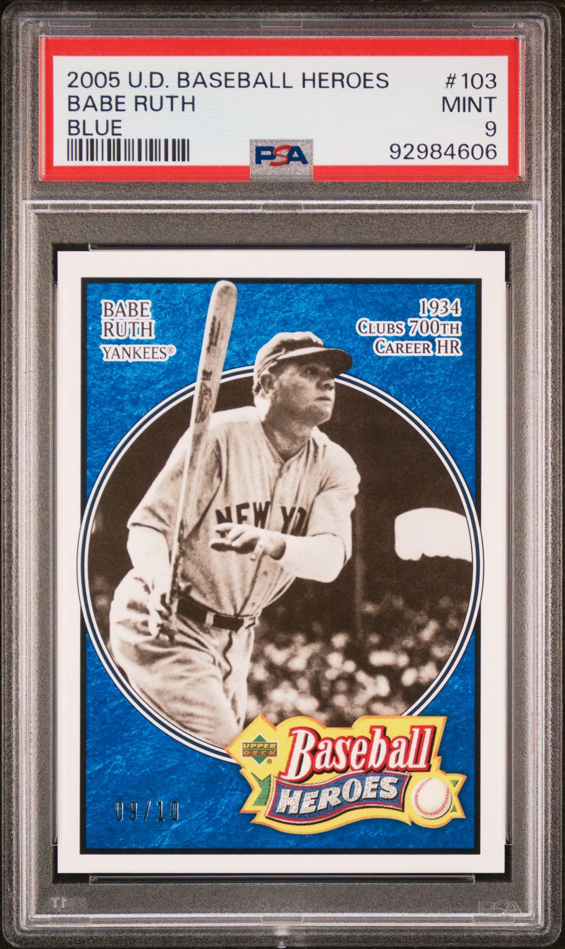 2005 Upper Deck UPPER DECK BASEBALL HEROES BLUE #103 Babe Ruth front