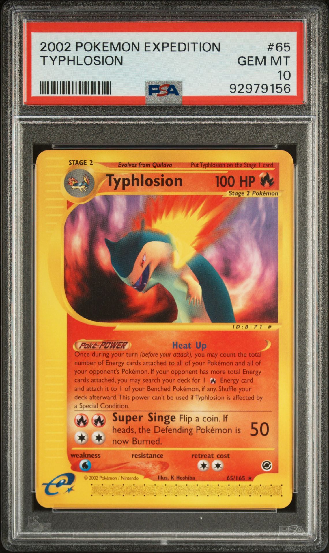 2002 Pokemon POKEMON EXPEDITION #65 Typhlosion front