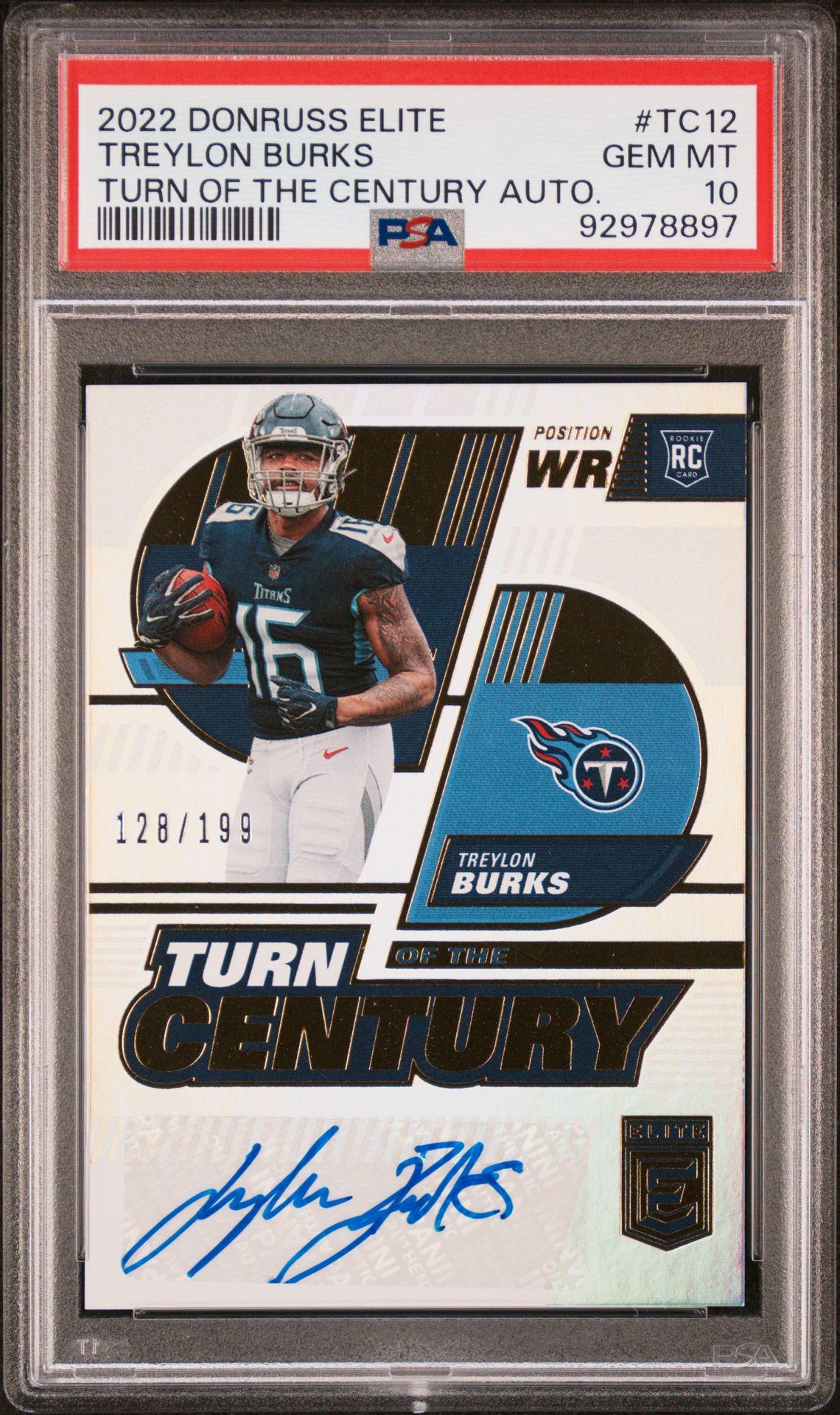 2022 Panini PANINI DONRUSS ELITE TURN OF THE CENTURY AUTOGRAPHS TURN OF THE CENTURY AUTO. #TC12 Treylon Burks front