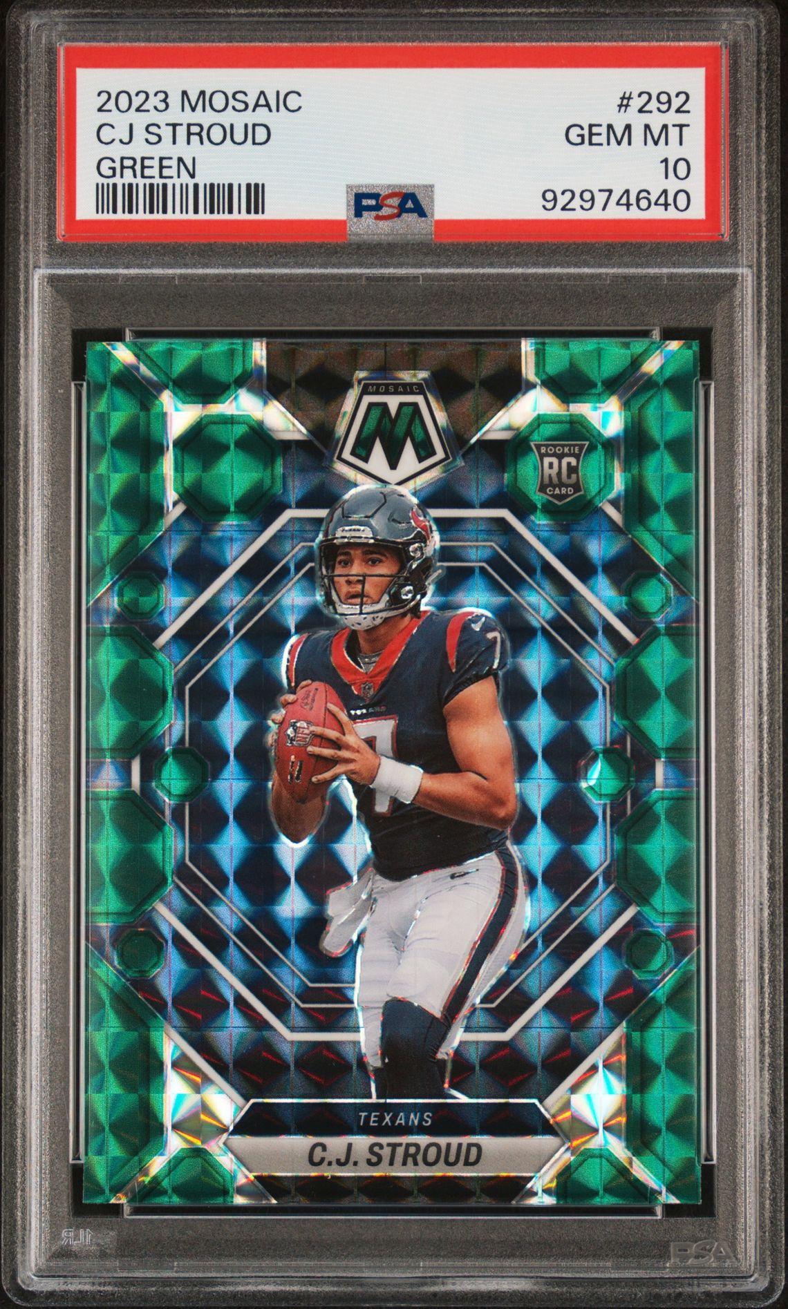 2023 Panini Mosaic Cj Stroud #292 (Green) Gem Mt 10 front