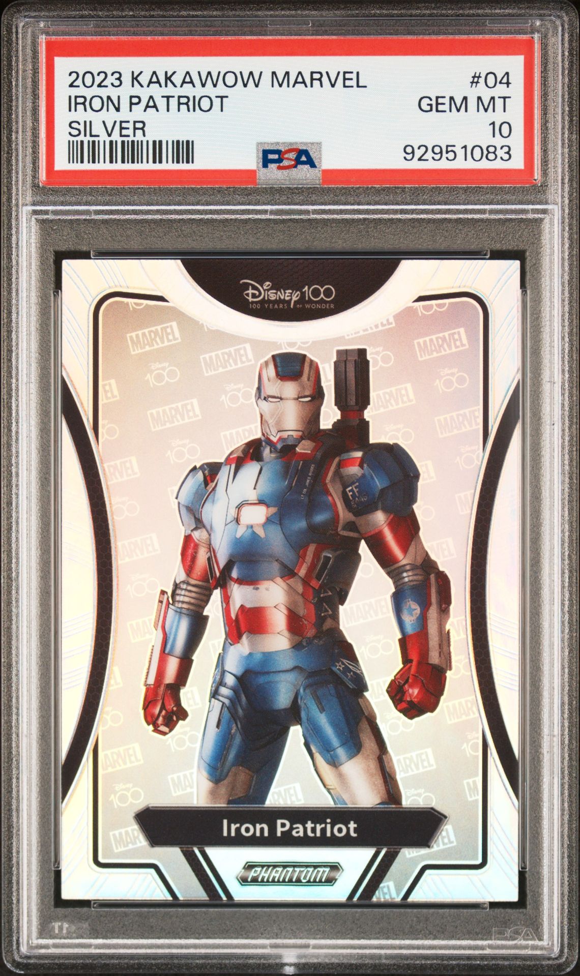 2023 Kakawow Kakawow Phantom Disney100 Marvel SILVER #04 Iron Patriot front