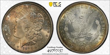 1878 8TF $1 VAM 14.2 Polished Ear MS66
