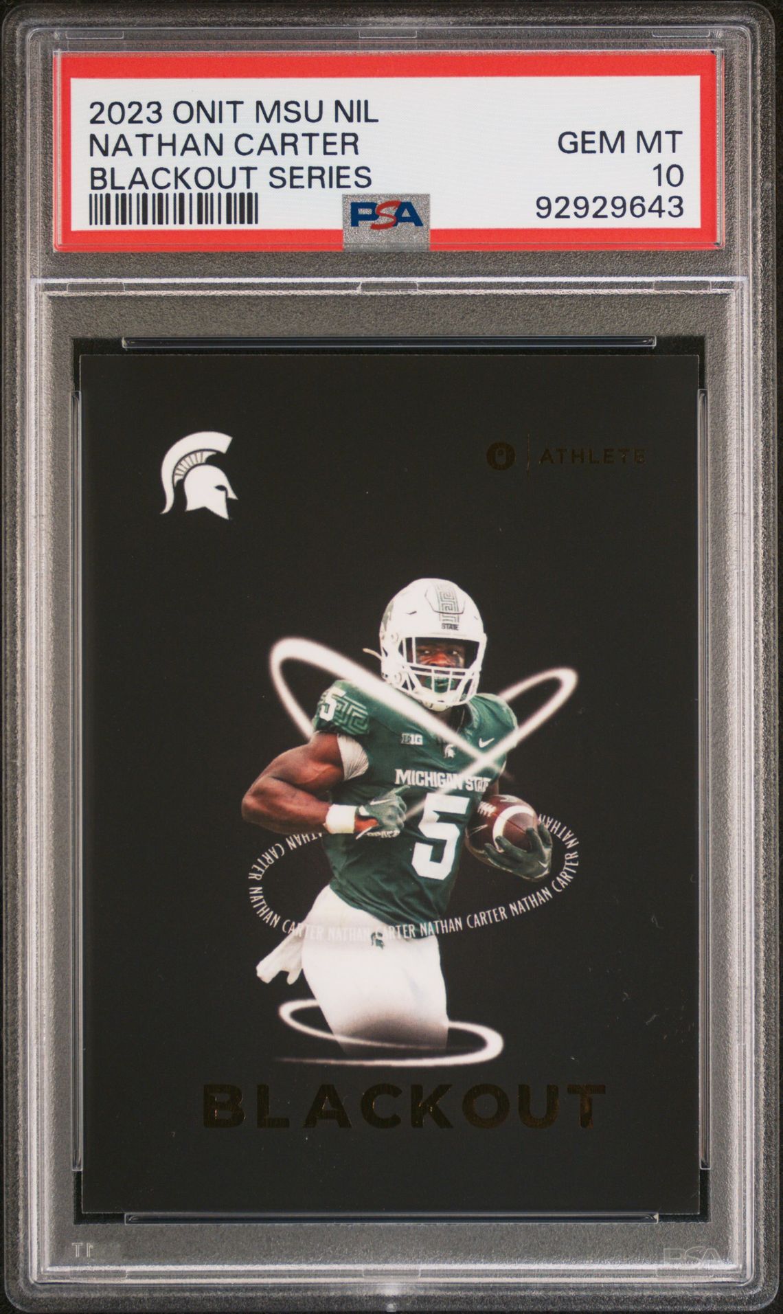 2023 ONIT MICHIGAN STATE UNIVERSITY NIL BLACKOUT SERIES Nathan Carter front