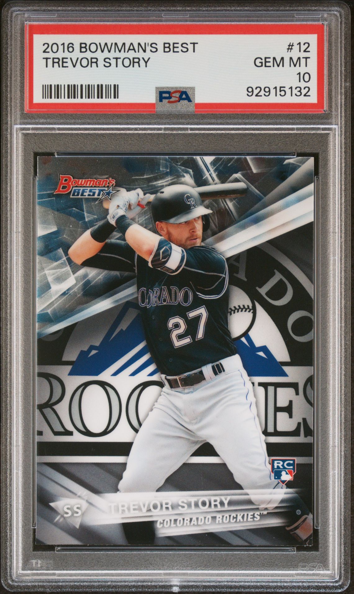 2016 Bowman BOWMAN'S BEST #12 Trevor Story front