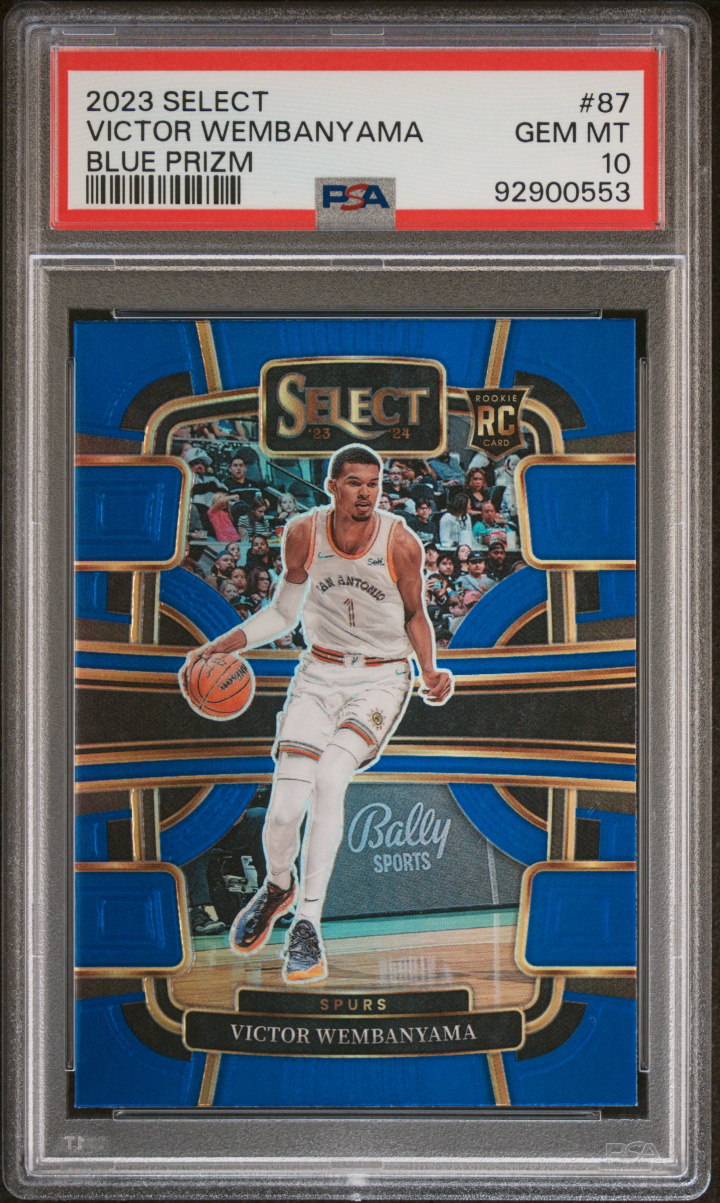 2023 Panini Select Victor Wembanyama #87 (Blue Prizm) Gem Mt 10 front