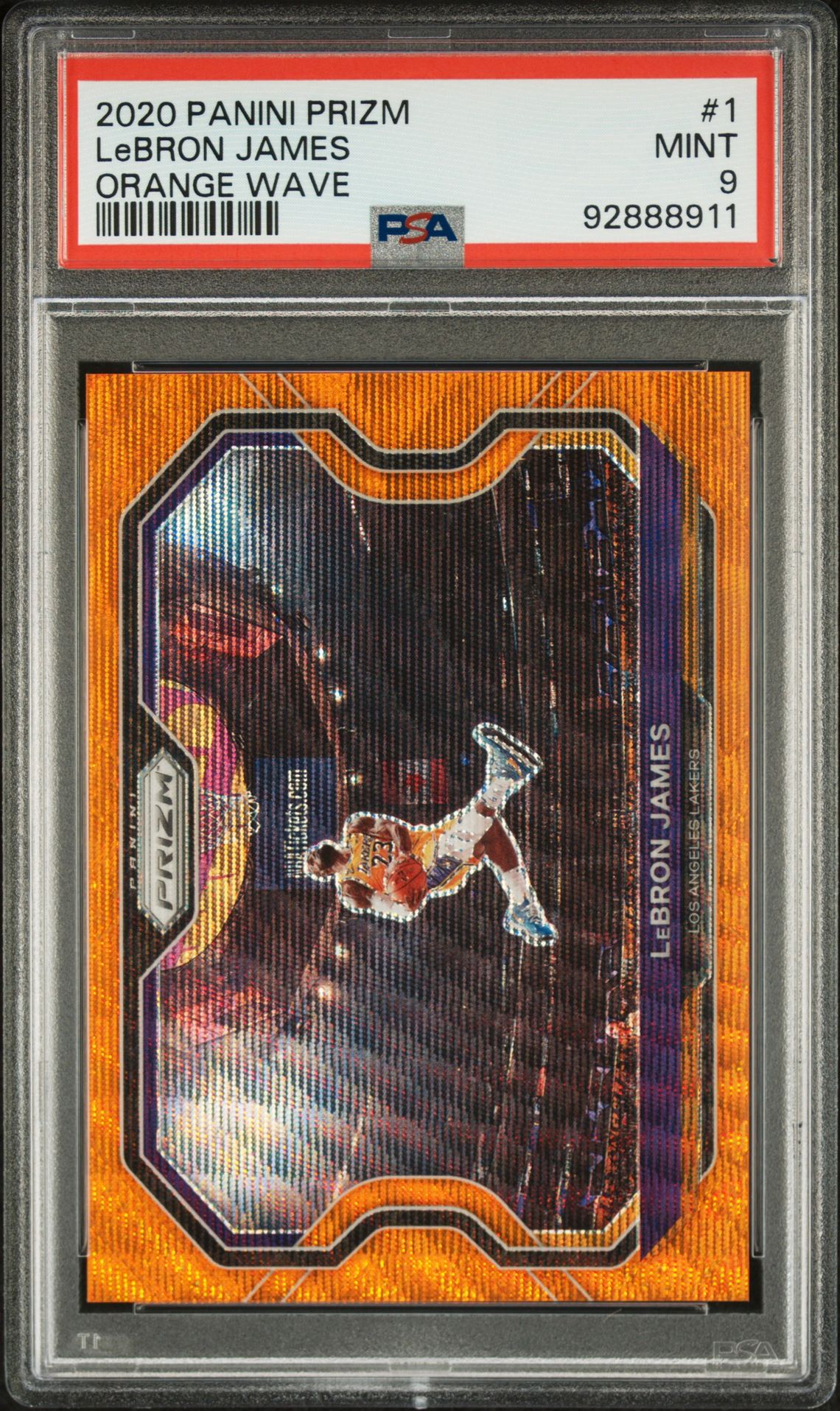 2020 Panini PANINI PRIZM ORANGE WAVE #1 Lebron James front