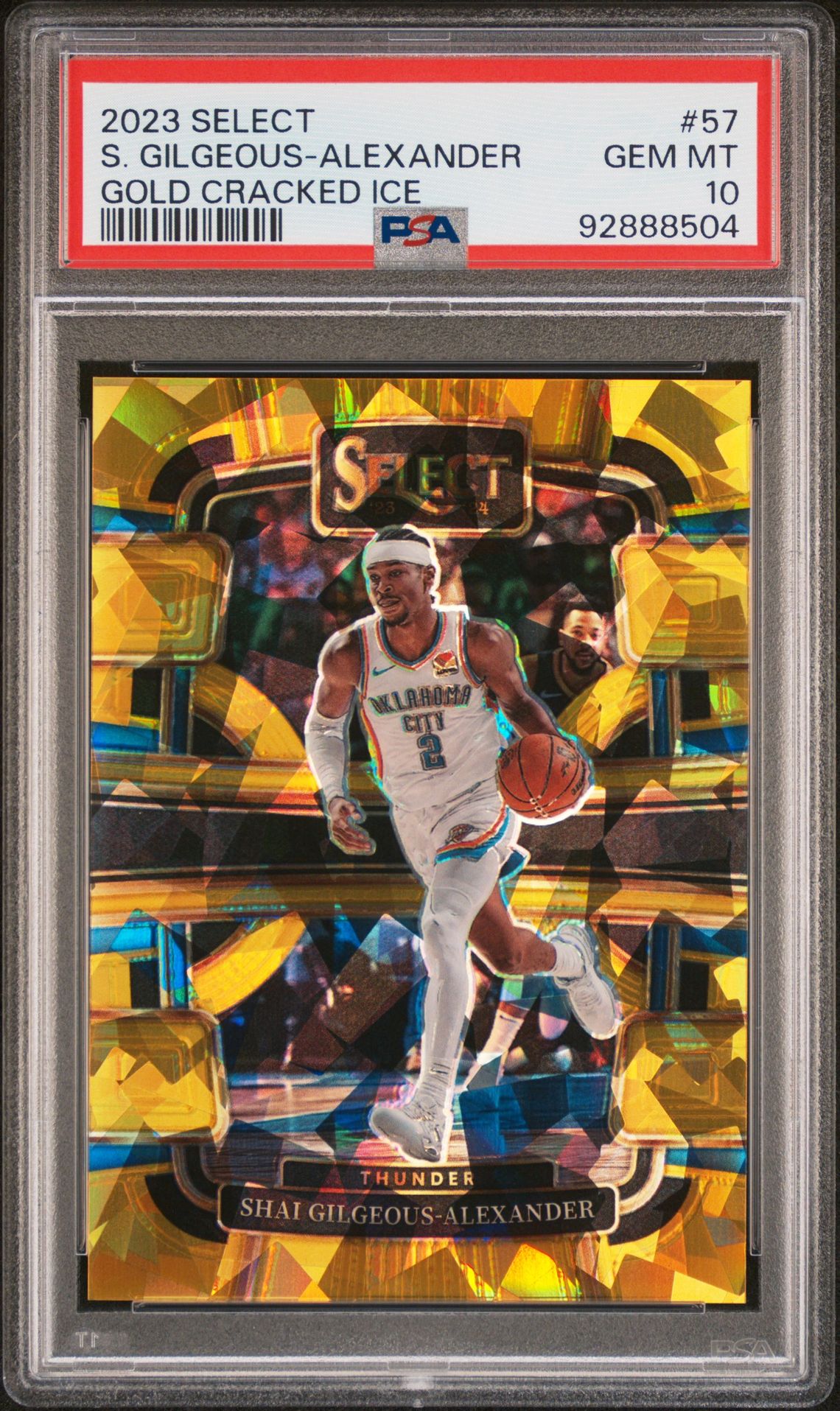 2023 Panini PANINI SELECT GOLD CRACKED ICE #57 S. Gilgeous-Alexander front