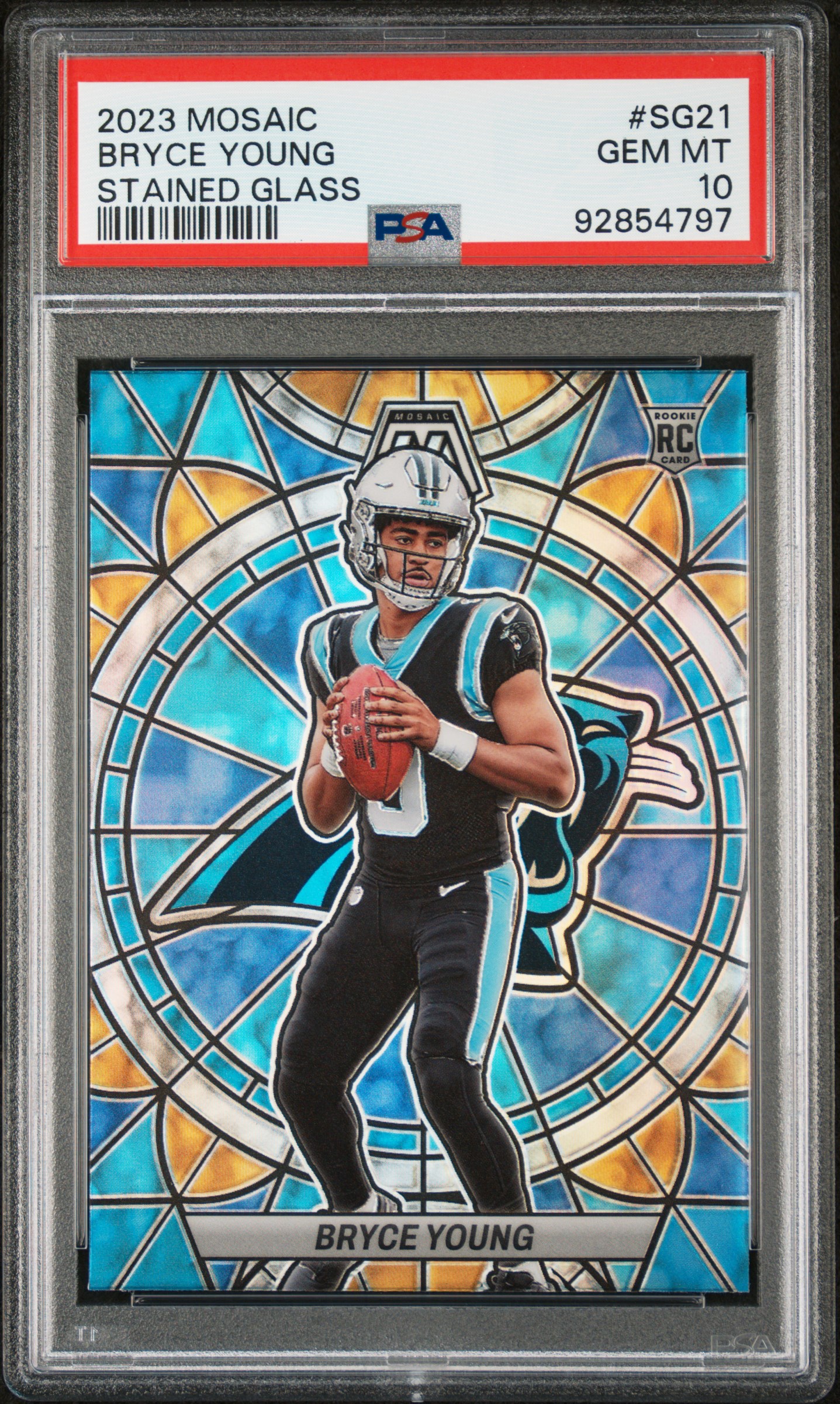 2023 Panini Mosaic Stained Glass Bryce Young #Sg21 Gem Mt 10 front