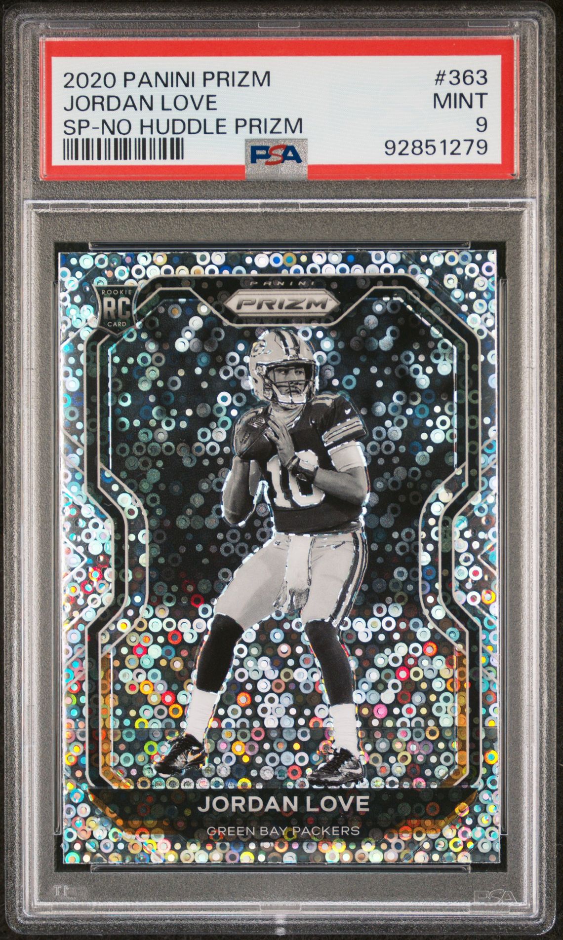 2020 Panini Prizm Jordan Love #363 (Variation-No Huddle Prizm) Mint 9 front