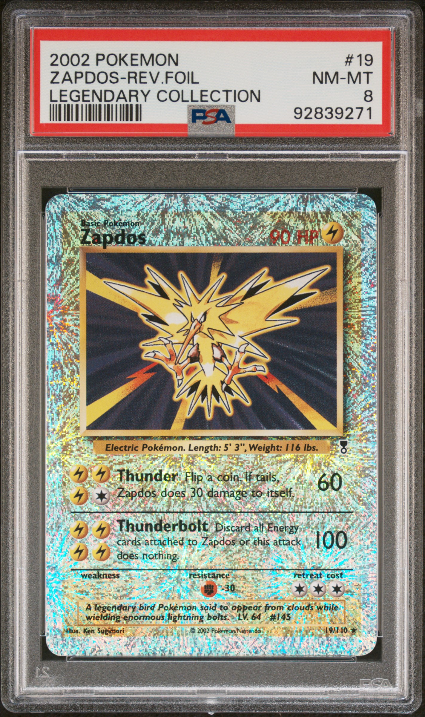 LC Master Set's 2002 Pokemon Legendary Collection Zapdos Reverse