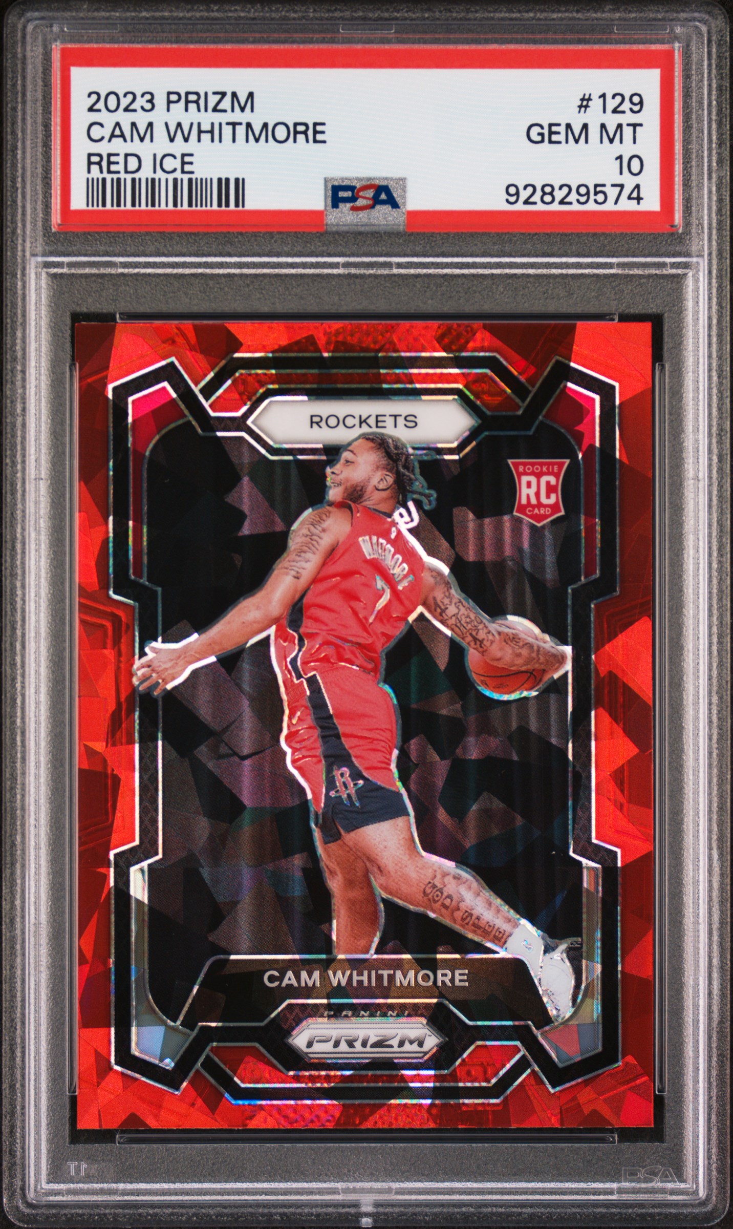 2023 Panini Prizm Cam Whitmore #129 (Red Ice) Gem Mt 10 front