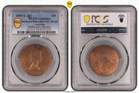 1955 Y. (p) 1D Melbourne obverse N1BN