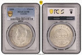 1938 Crown KM-34  Ag AU58