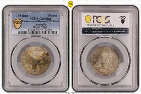 1954(m) Florin Royal Visit KM-55  Ag N1