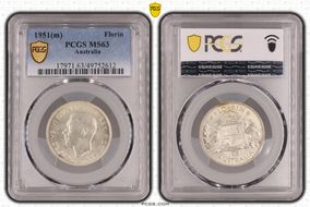 1951(m) Florin KM-48  Ag MS63