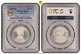 1956(m) Florin KM-60  Ag MS63