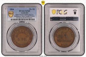 1864 Tk 1D KM-Tn35 Collins & Co. Bathurst, New South Wales XF40BN