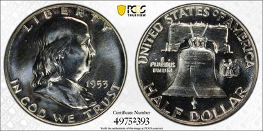 1953 50C PR66