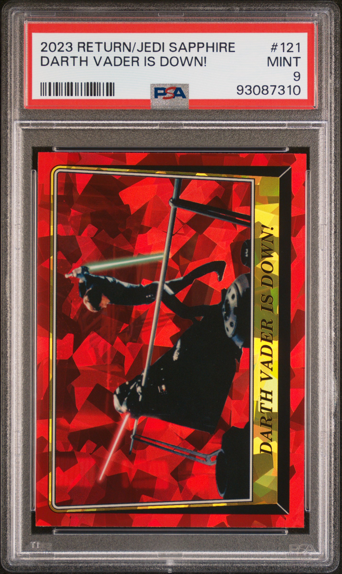 2023 Topps Chrome Sapphire Star Wars Return Of The Jedi Darth Vader Is Down! #121 Mint 9 front