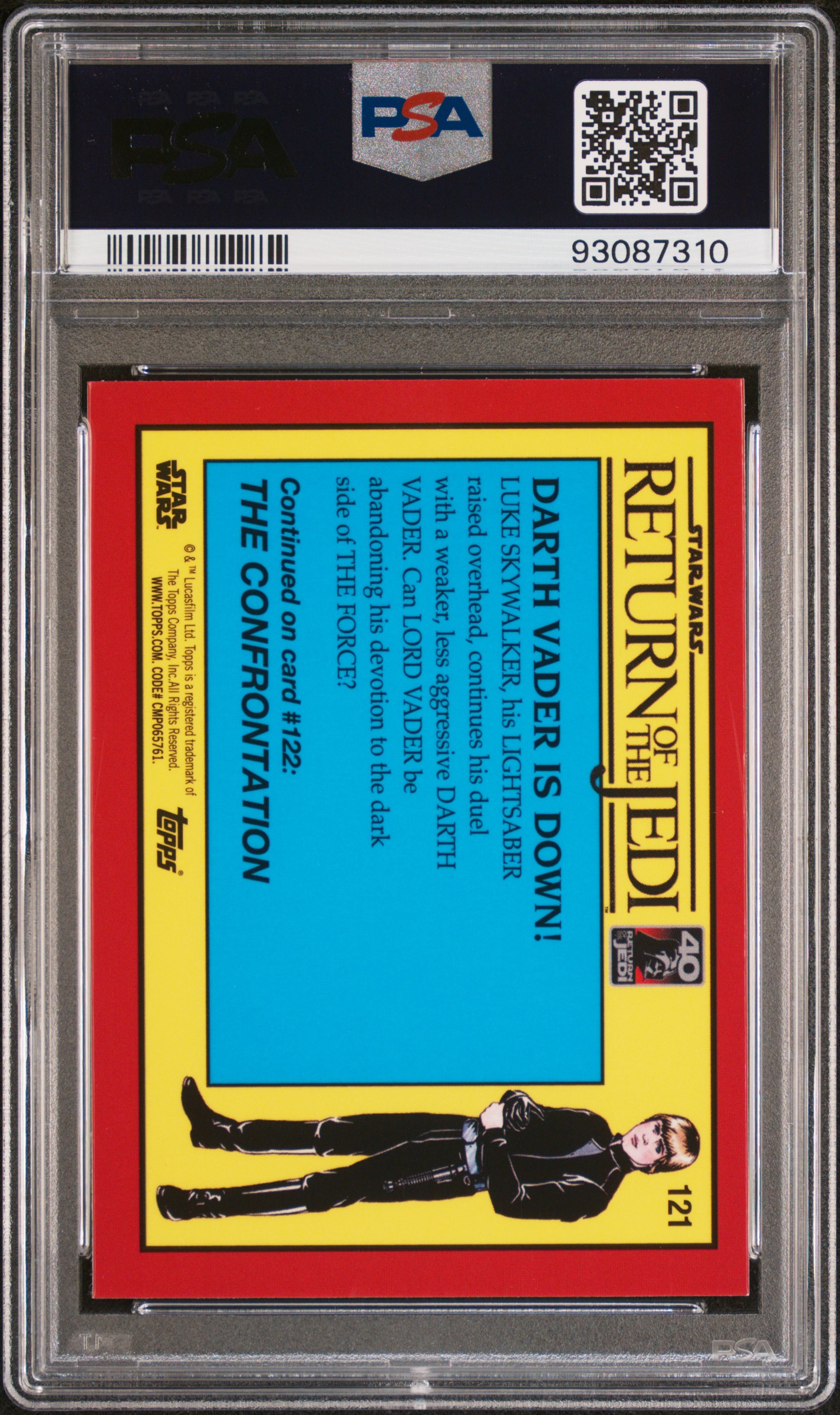 2023 Topps Chrome Sapphire Star Wars Return Of The Jedi Darth Vader Is Down! #121 Mint 9 back