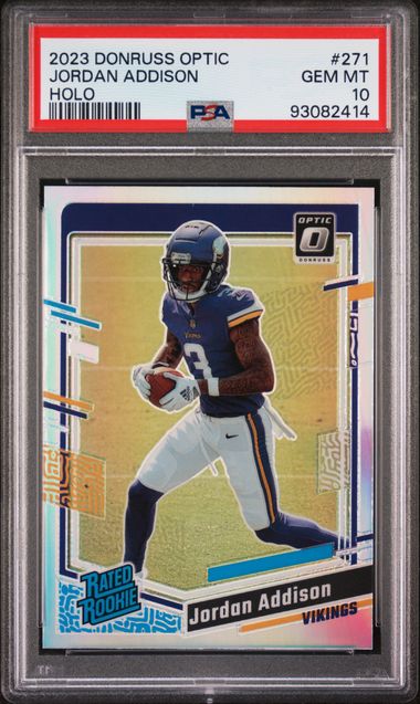 2023 Panini Donruss Optic Jordan Addison #271 (Holo) Gem Mt 10 front