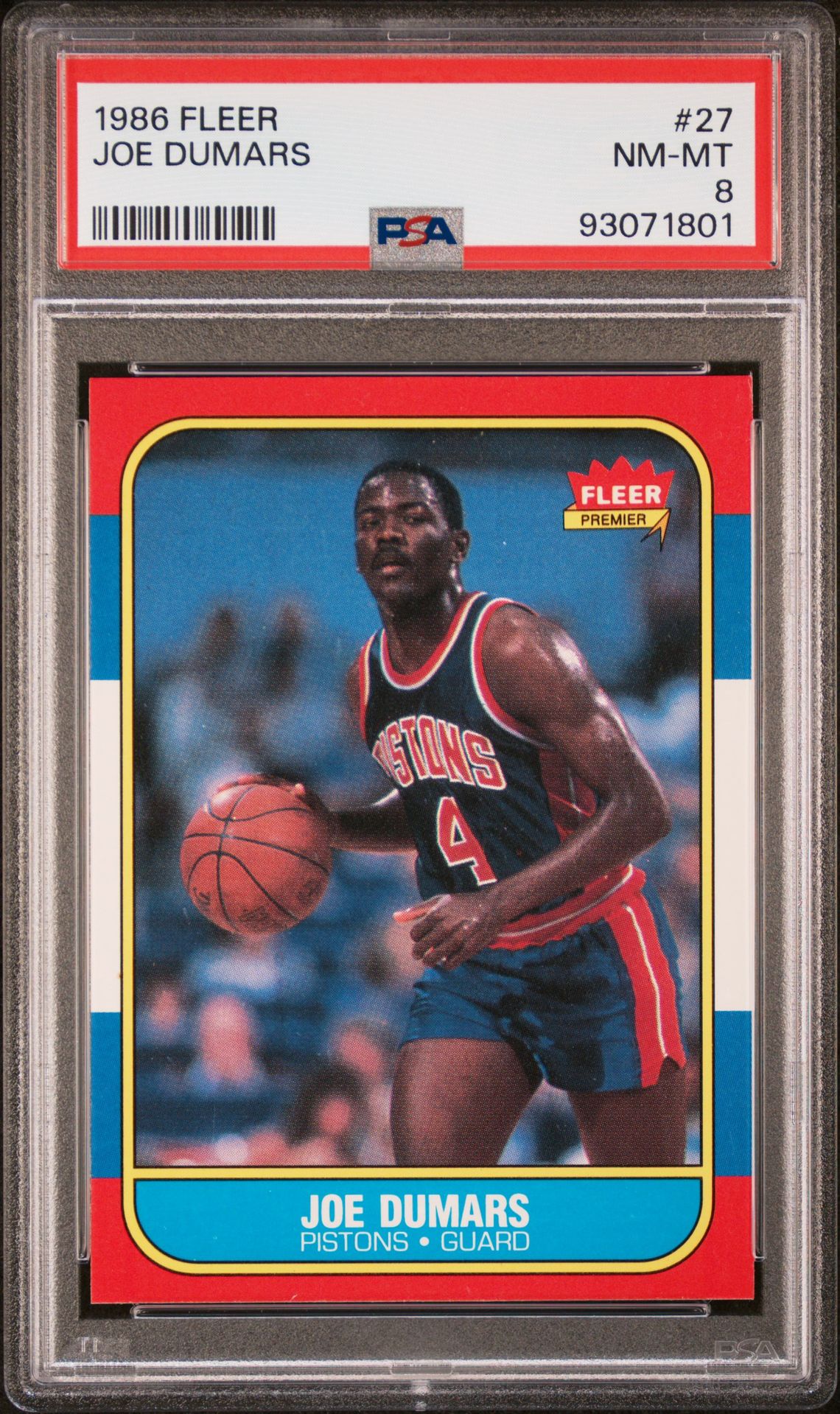 1986 Fleer FLEER #27 Joe Dumars front