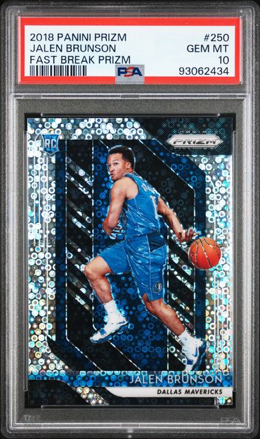 2018 Panini Prizm Jalen Brunson #250 (Fast Break Prizm) Gem Mt 10 front