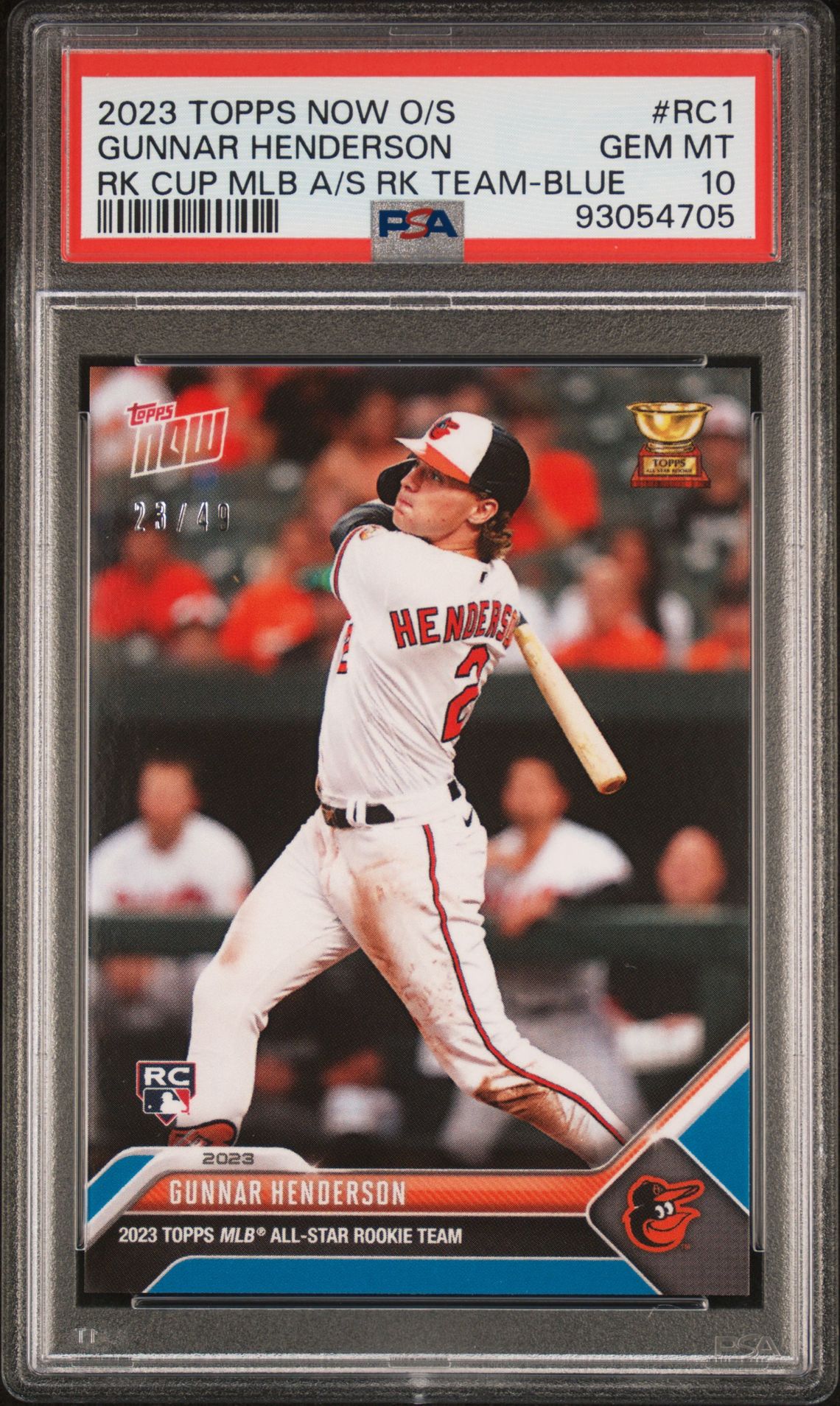 2023 Topps Now TOPPS NOW OFFSEASON ROOKIE CUP MLB ALL-STAR ROOKIE TEAM RK CUP MLB A/S RK TEAM-BLUE #RC1 Gunnar Henderson front