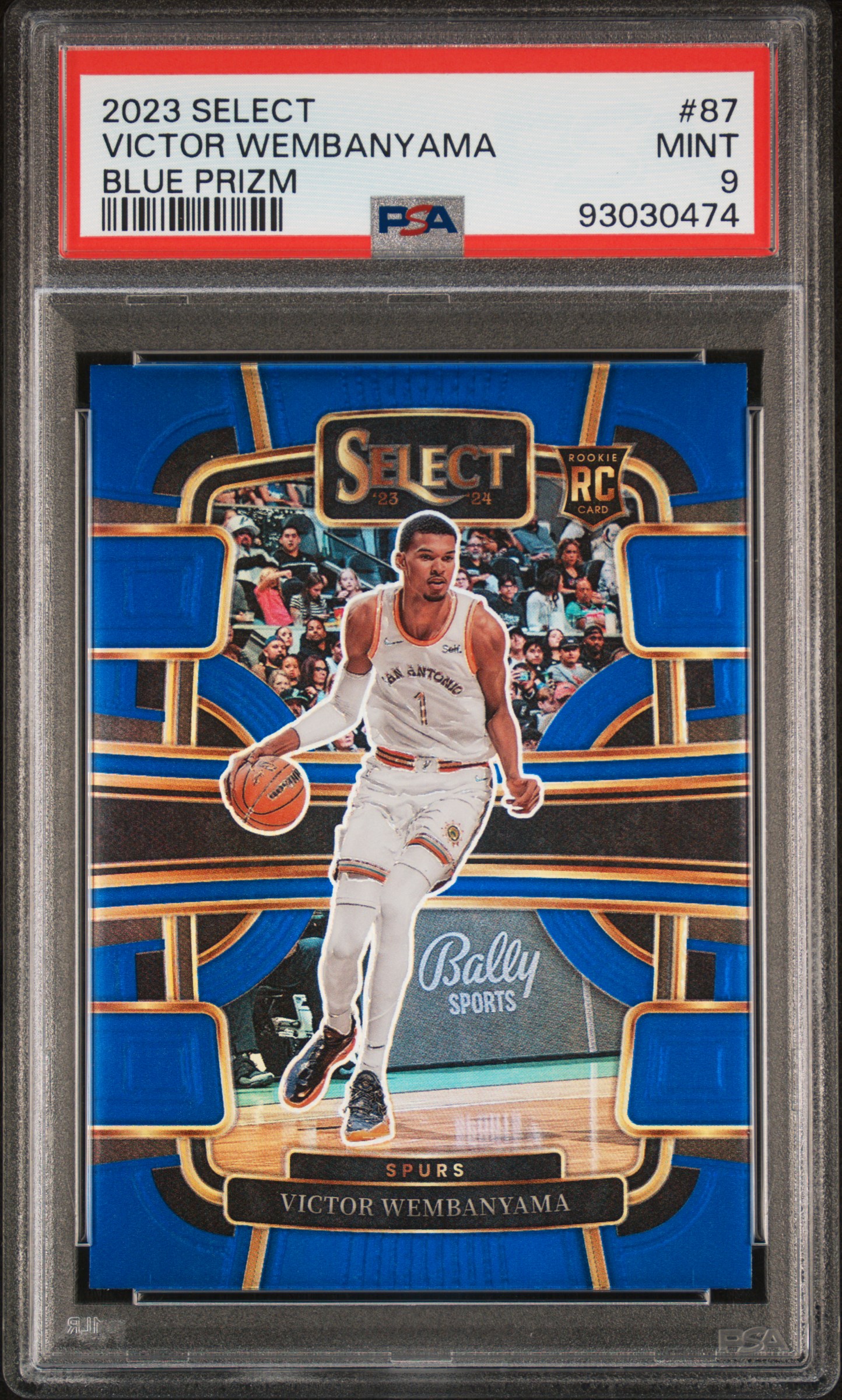 2023 Panini Select Victor Wembanyama #87 (Blue Prizm) Mint 9 front