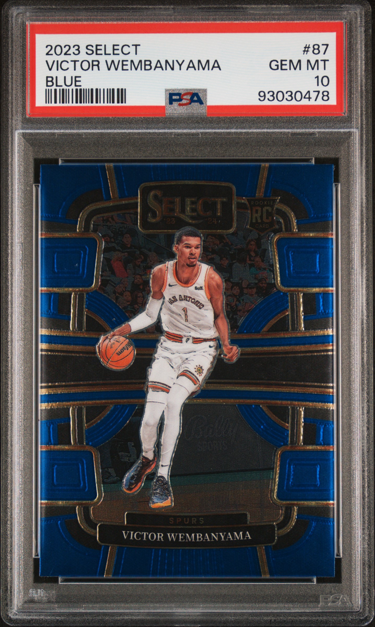 2023 Panini Select Victor Wembanyama #87 (Blue) Gem Mt 10 front