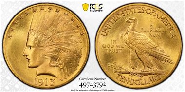 1913 $10 MS65+ 