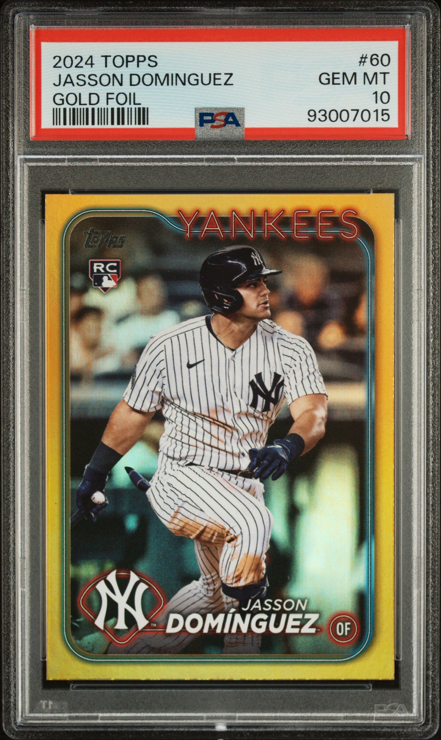 2024 Topps Jasson Dominguez #60 (Gold Foil) Gem Mt 10 front