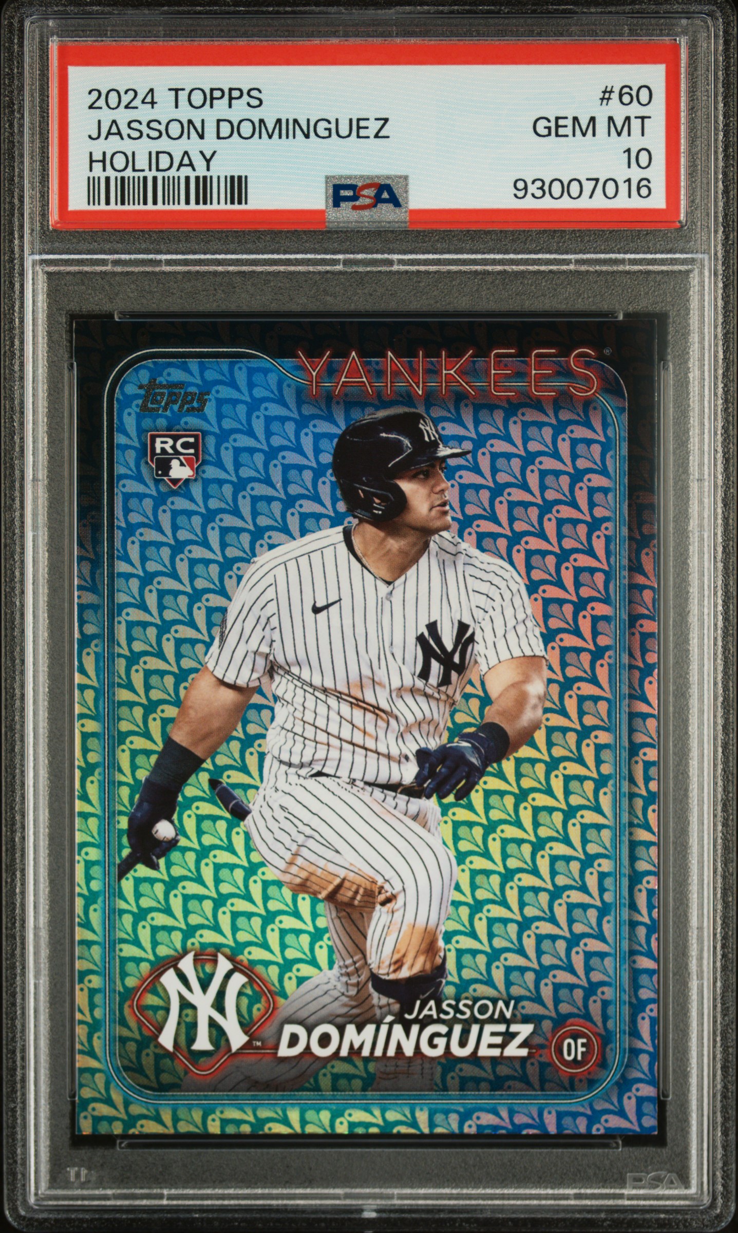 2024 Topps Jasson Dominguez #60 (Holiday) Gem Mt 10 front