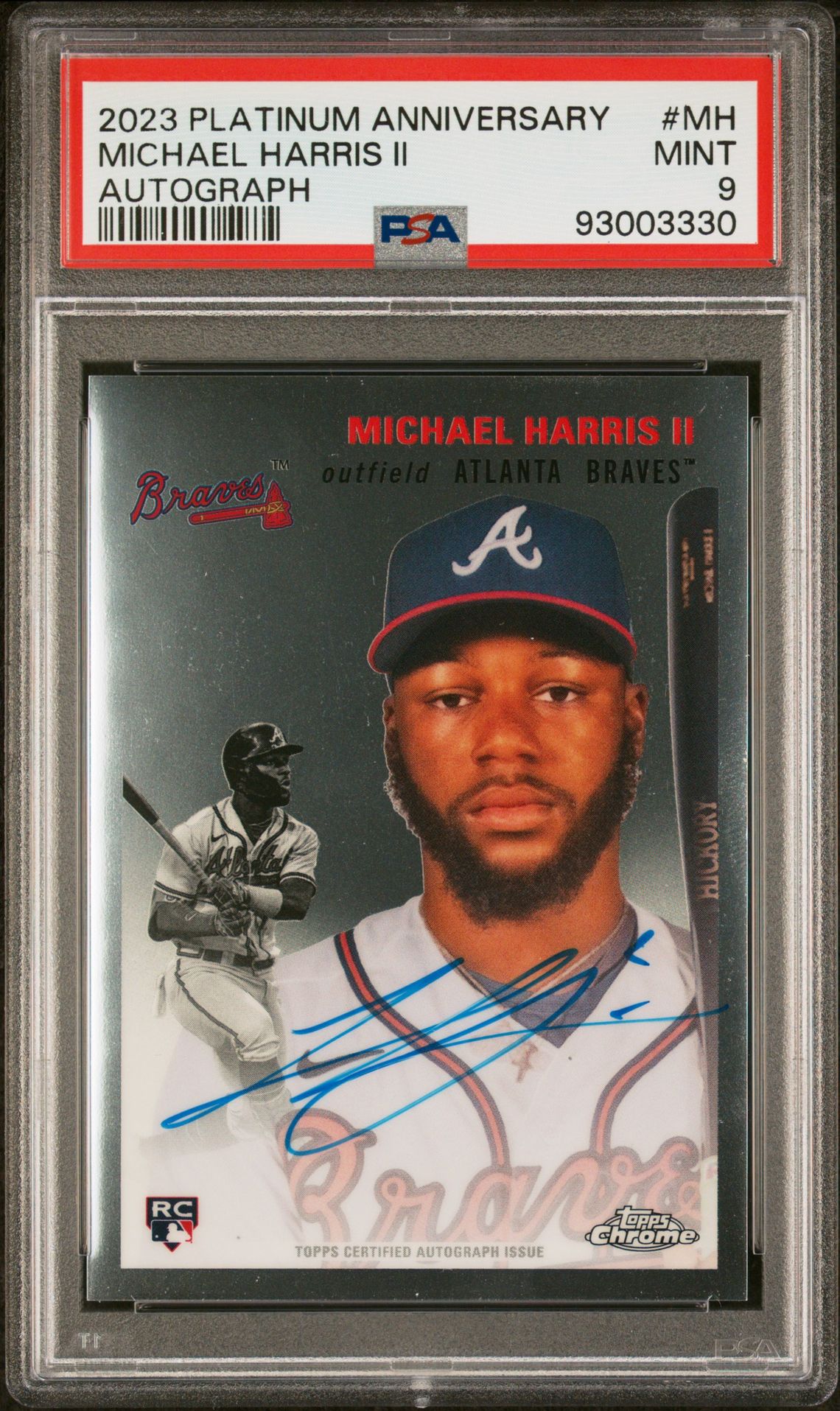 2023 Topps TOPPS CHROME PLATINUM ANNIVERSARY AUTOGRAPHS #MH Michael Harris Ii front