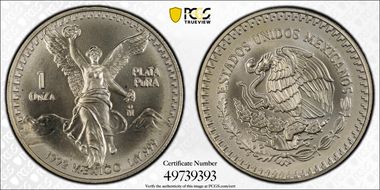 1992-Mo Onza Libertad Ag MS67