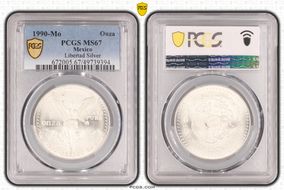 1990-Mo Onza Libertad Ag MS67