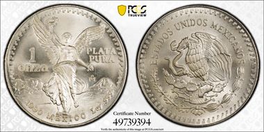 1990-Mo Onza Libertad Ag MS67