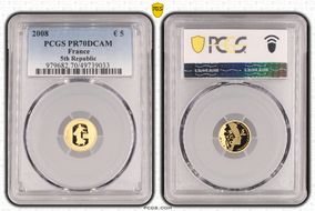 2008 € 5 5th Republic PR70DCAM
