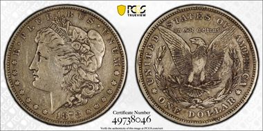 1878 8TF $1 VAM 9, First Die Pair VF35
